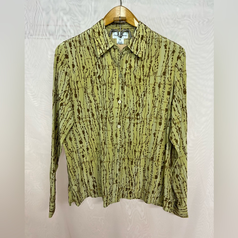 Rena Rowan vintage silk button down shirt